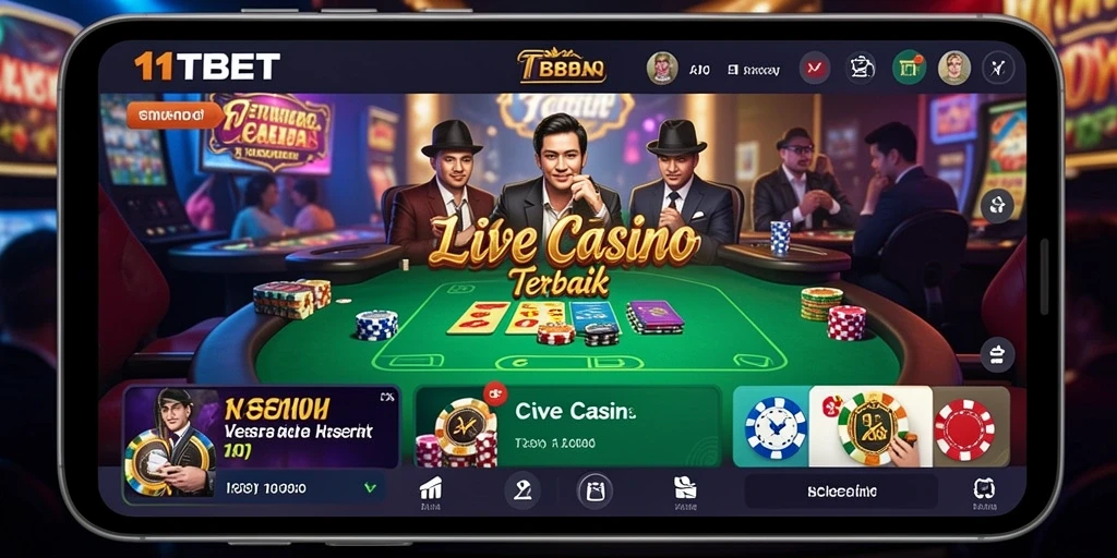 Tampilan gameplay Live Casino yang mendebarkan di 11TBET.