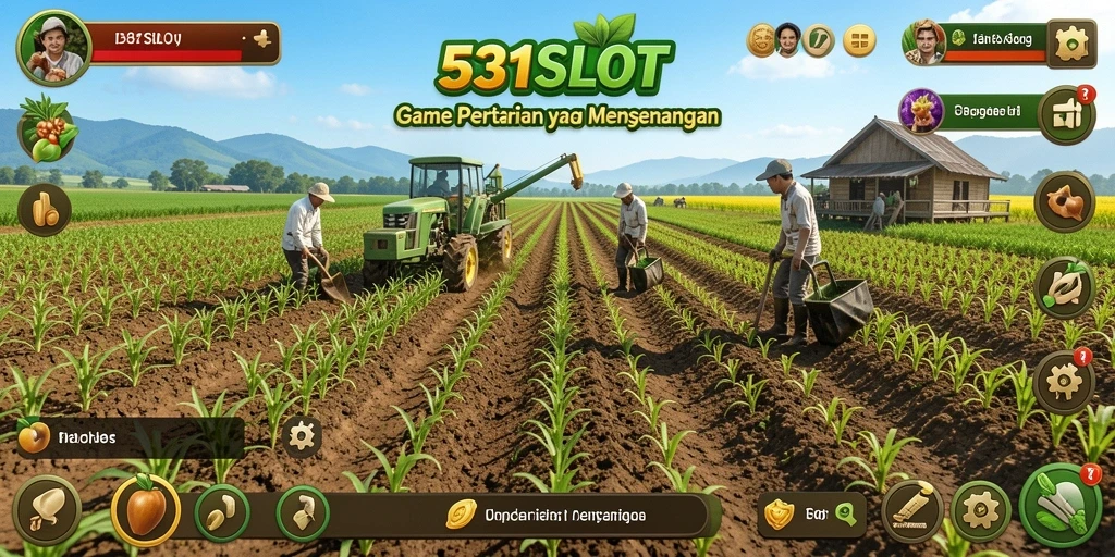 Tampilan gameplay 531SLOT dengan kebun yang subur.