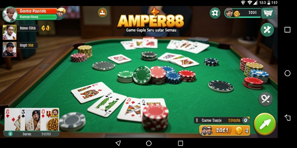 Tangkapan layar utama AMPER88 menampilkan aksi seru di permainan Gaple.