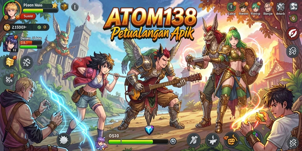Screenshot gameplay ATOM138 yang menampilkan karakter anime beraksi.