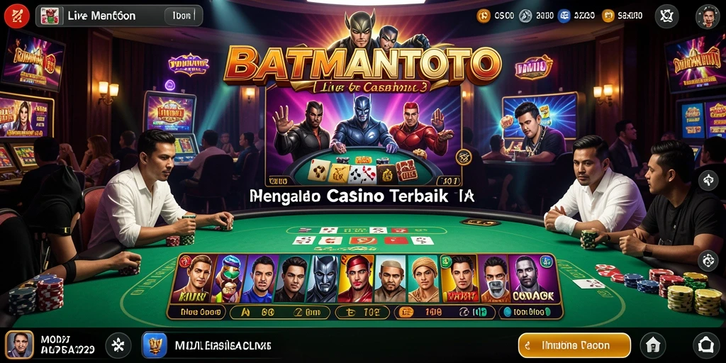 Tampilan gameplay langsung kasino dengan dealer profesional.