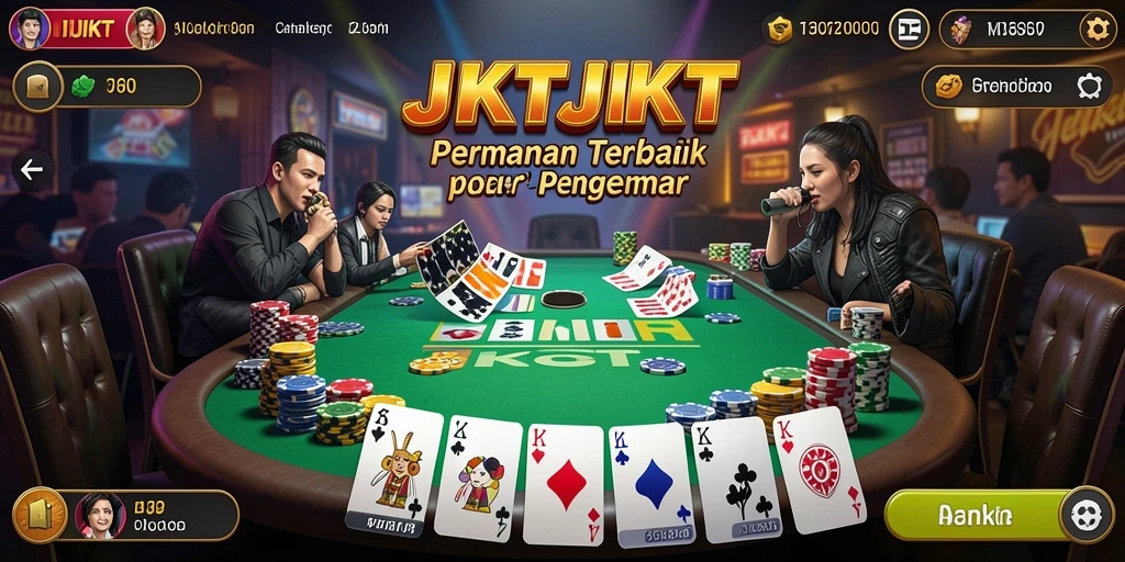 Tampilan gameplay Poker yang seru dan menantang.