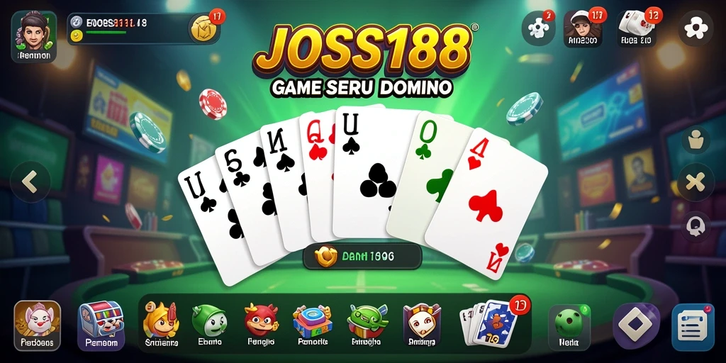 Tampilan menarik permainan Domino di JOSS188 dengan pengguna yang aktif.