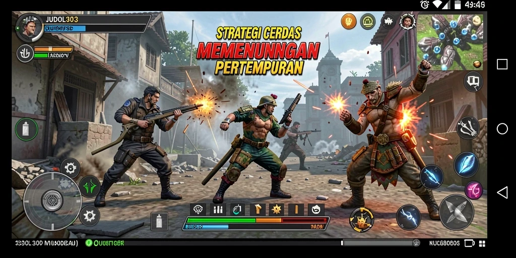 Screenshot gameplay JUDOL303 menampilkan pertempuran strategis yang menarik.