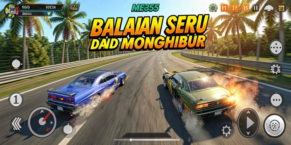 Tangkapan layar gameplay ME355 dengan adu balap yang mendebarkan.