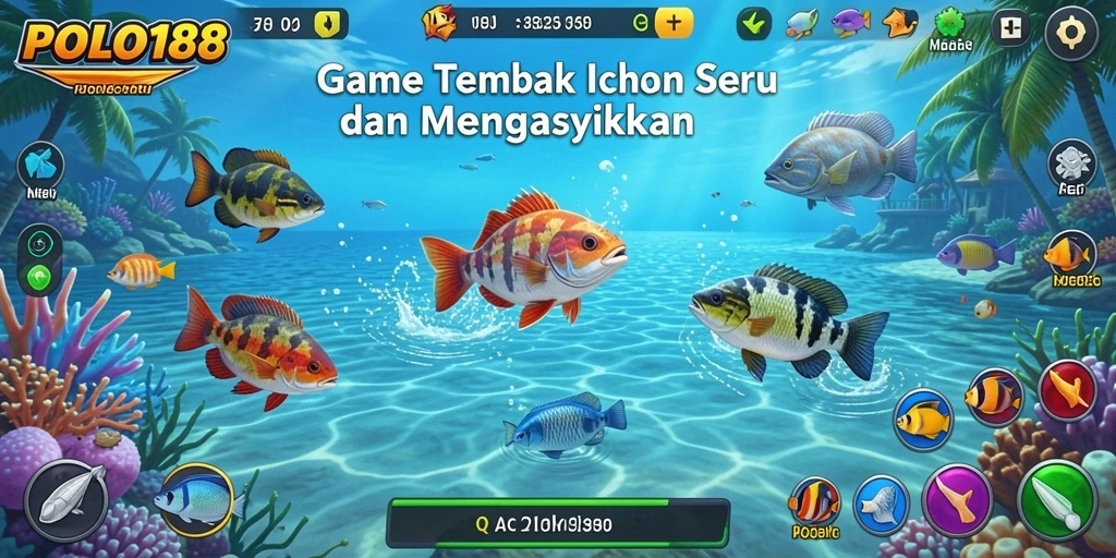 Tampilan gameplay menakjubkan dari POLO188 saat menembak ikan.