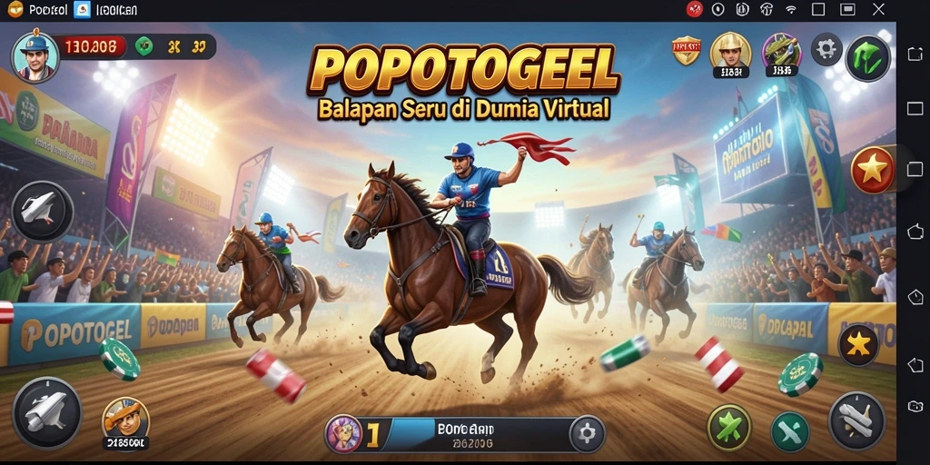 Tampilan seru gameplay balapan di POPOTOGEL.