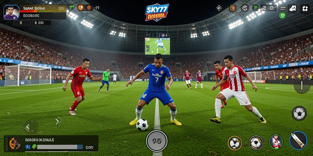 Tampilan gameplay intens di lapangan dalam SKY77.
