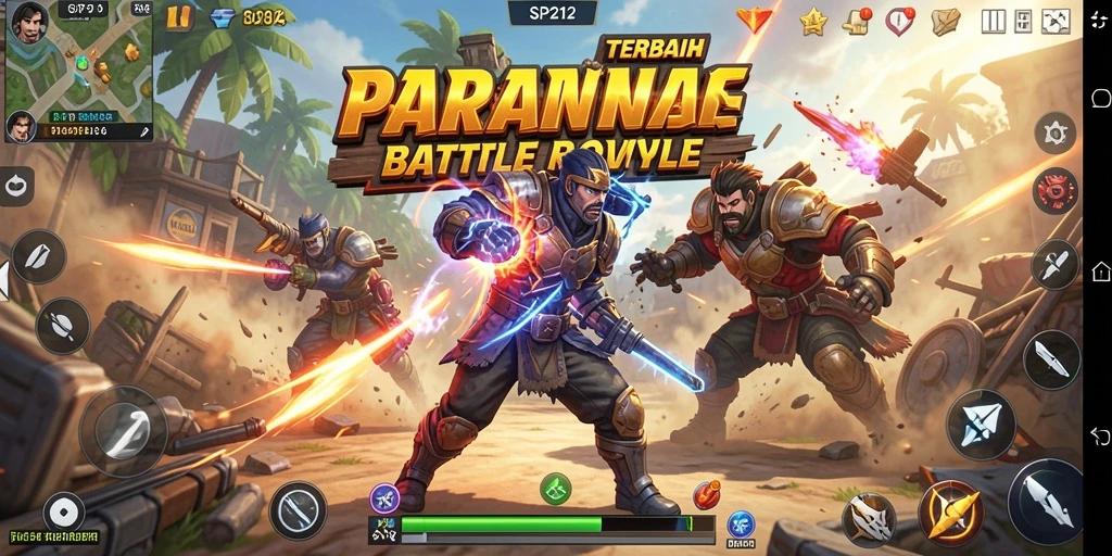 Tangkapan layar gameplay SP212 yang seru dalam pertempuran Battle Royale.