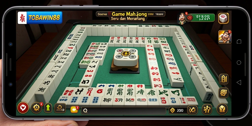 Screenshoot utama TOBAWIN88 menampilkan permainan Mahjong yang menarik.